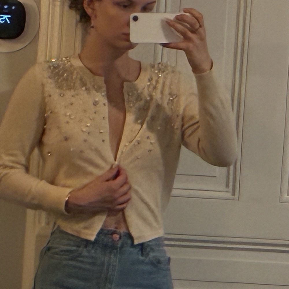 Embellished Cream Cardigan from the late Barney’s